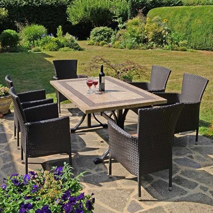 Charleston Dining Table With 6 Stockholm Brown Chairs Set