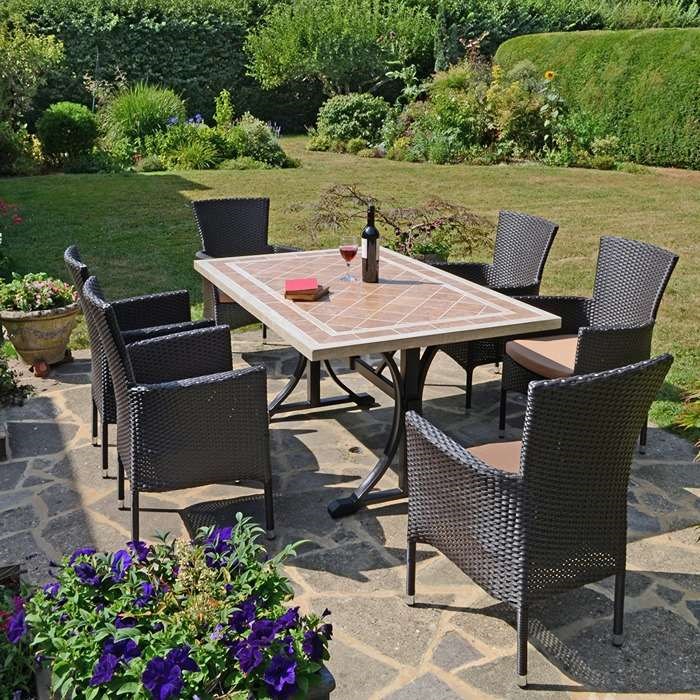 Hampton Dining Table With 6 Stockholm Brown Chairs Set