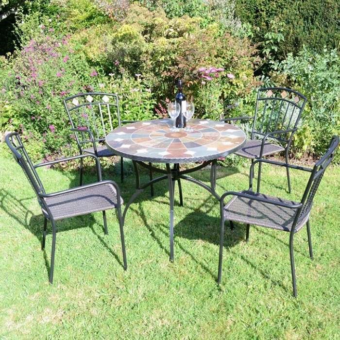 Granada 91Cm Patio Table With 4 Malaga Chair Set