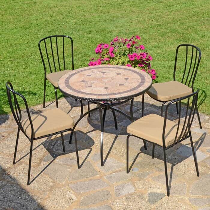 Richmond 91Cm Patio With 4 Milan Chairs Set