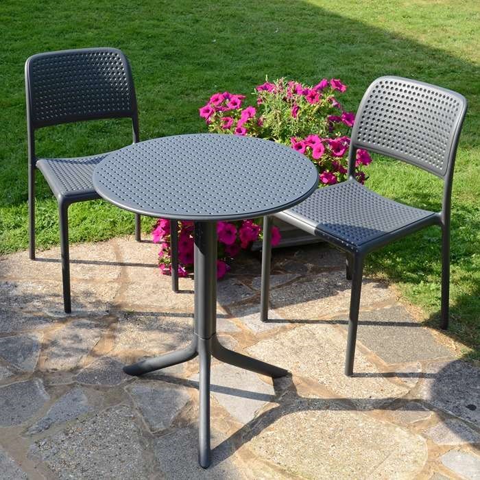 Step Table With 2 Bistrot Chair Set Anthracite