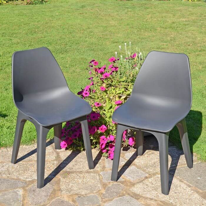 Eolo Chair Pack Of 2 Anthracite
