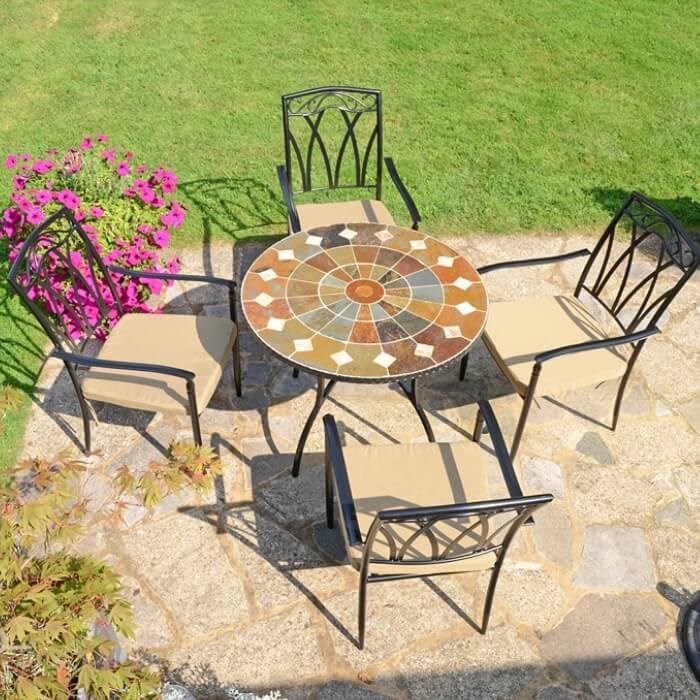 Granada 91Cm Table With 4 Ascot Chairs Set