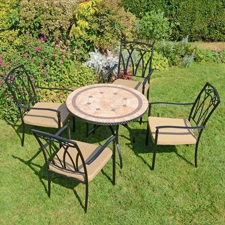 Richmond 91Cm Table With 4 Ascot Chairs Set
