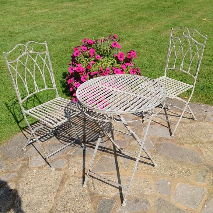 Buy Rochelle Folding Bistro Set Light Grey Delivery by Primrose