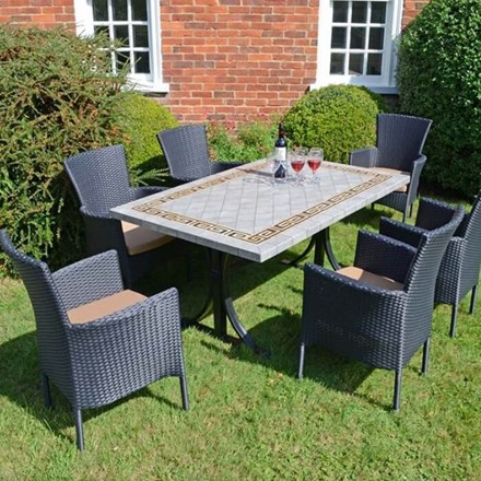Burlington Dining Table With 6 Stockholm Black Chairs Set