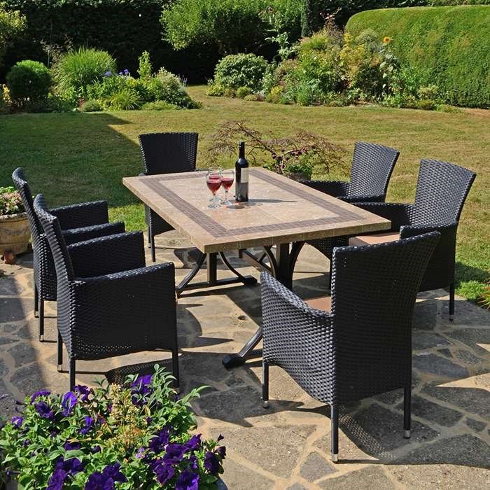 Charleston Dining Table With 6 Stockholm Black Chairs Set