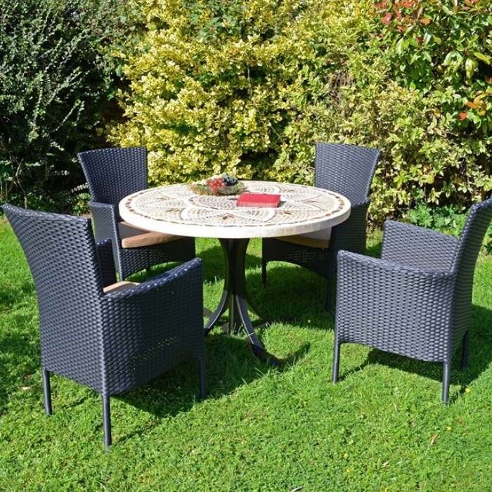 Montpellier Dining Table With 4 Stockholm Black Chairs Set