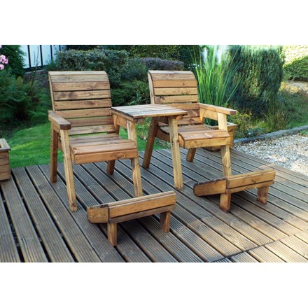 Deluxe Lounger Set With Square Tray Fsc Redwood (Hb118)