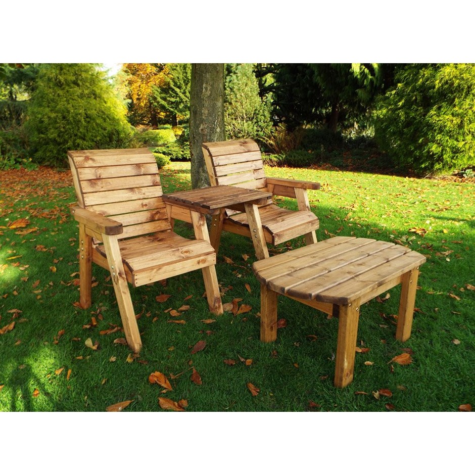 Twin Companion Dining Set With Square Tray Fsc Redwood (Hb124)