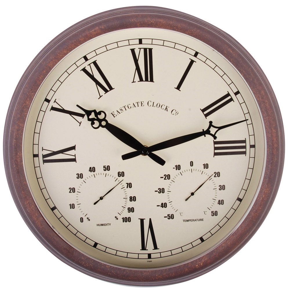 Eastgate Outdoor Wall Clock With Humidity & Temperature