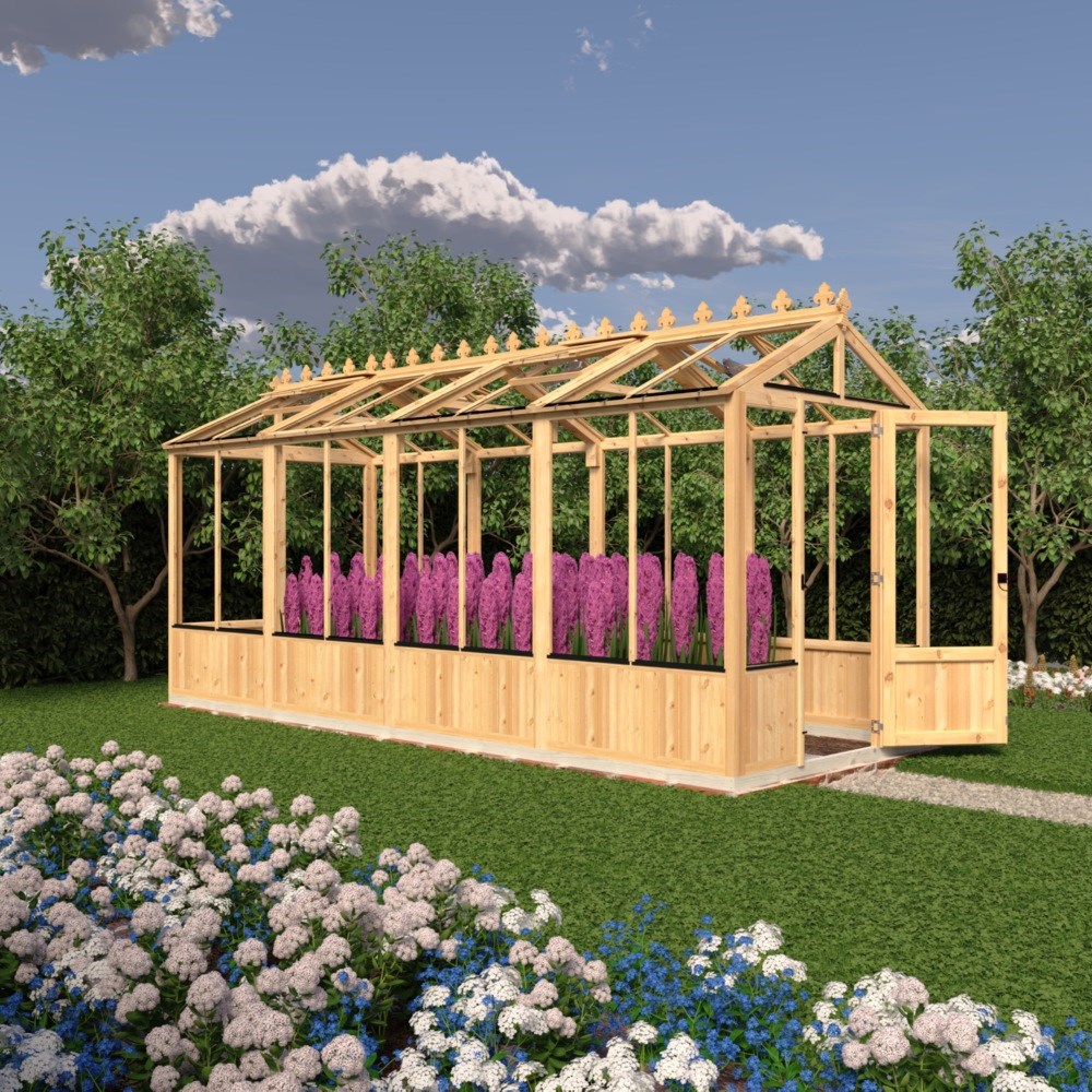 16X6 Holkham Wooden Greenhouse