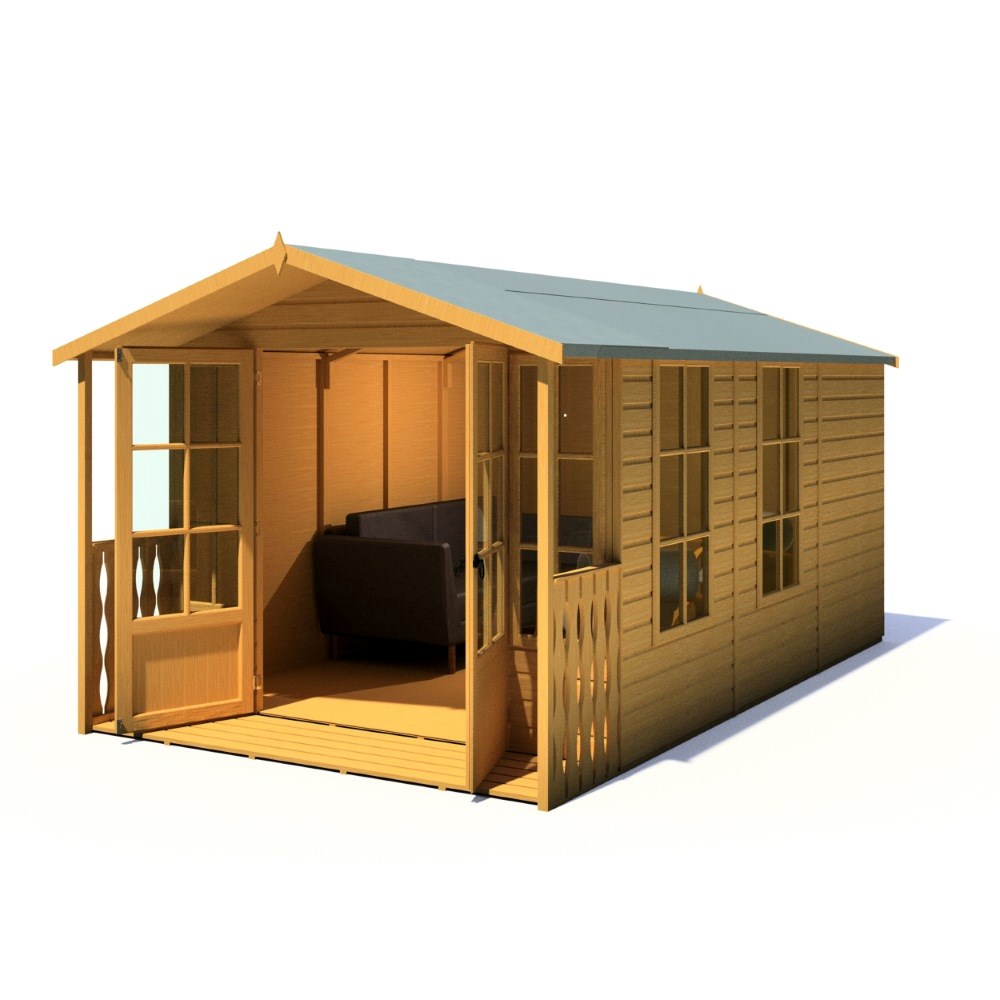 8X14 Summerhouse Delmora Shiplap Including Verandah