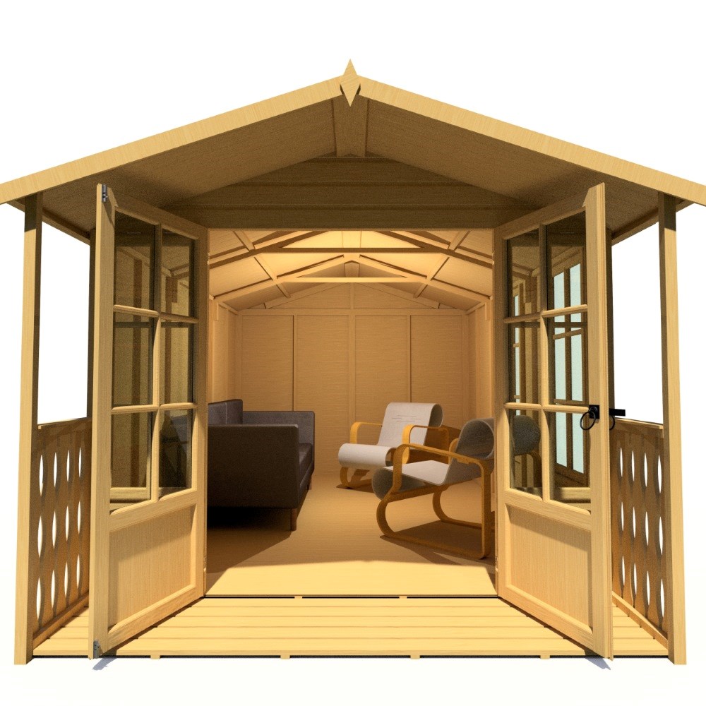 8X14 Summerhouse Delmora Shiplap Including Verandah
