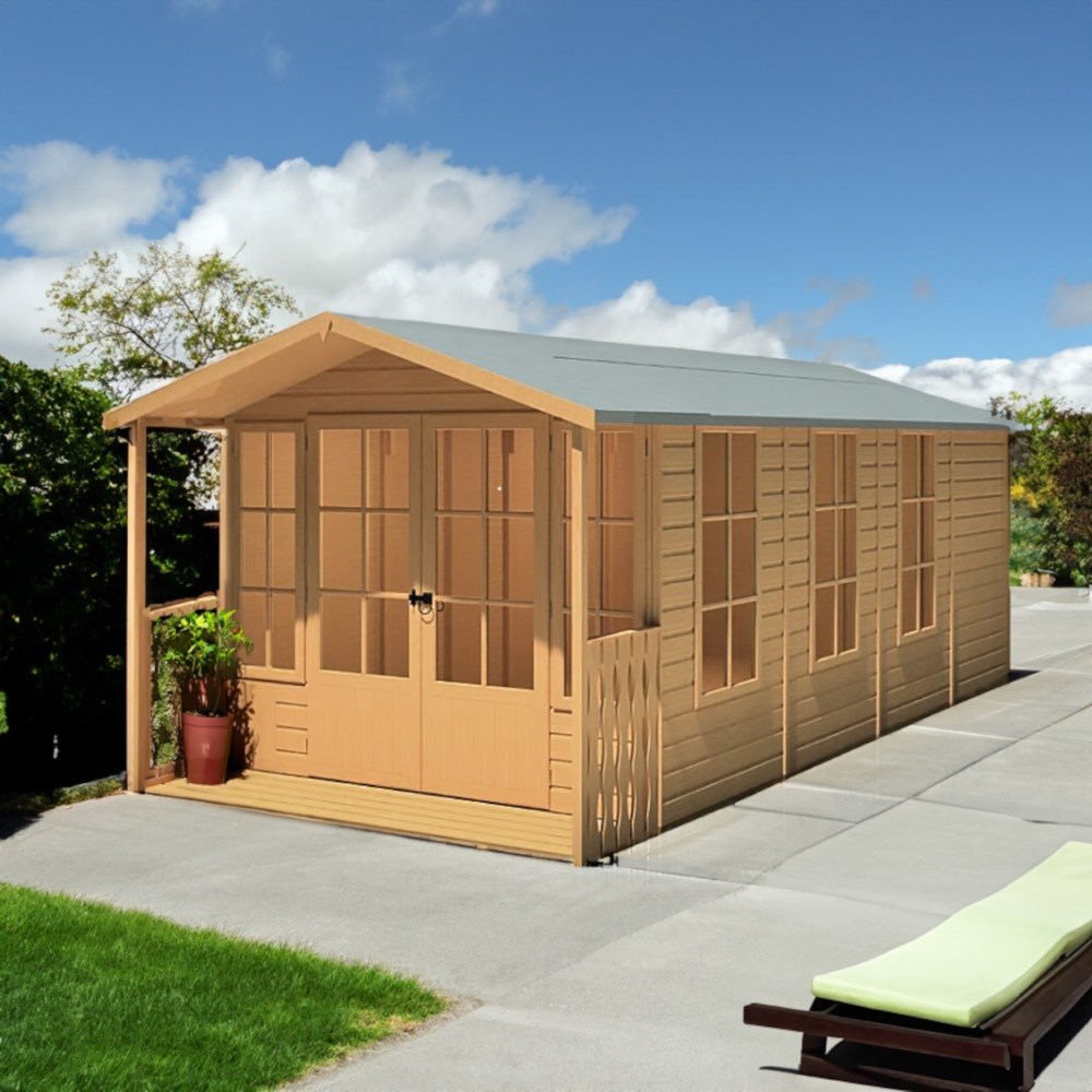 8X18 Summerhouse Delmora Shiplap Including Verandah