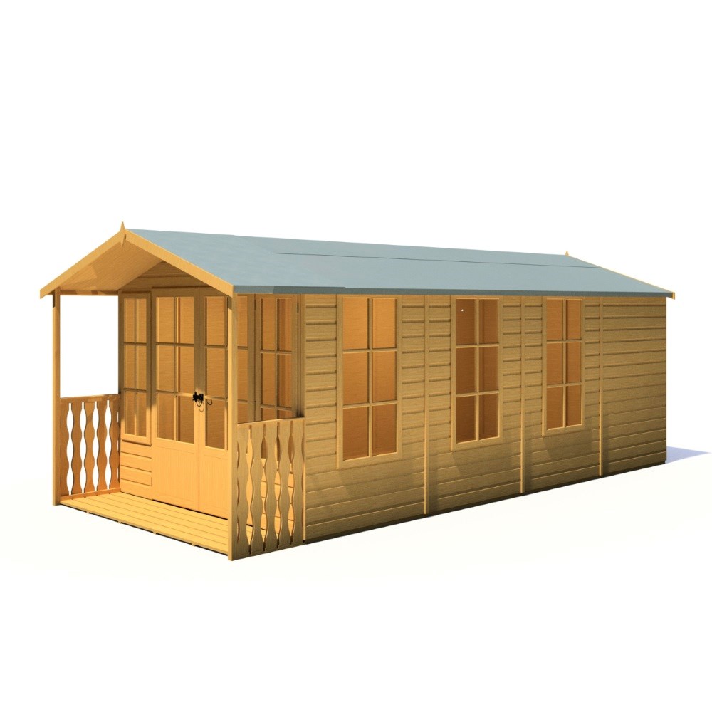 8X18 Summerhouse Delmora Shiplap Including Verandah