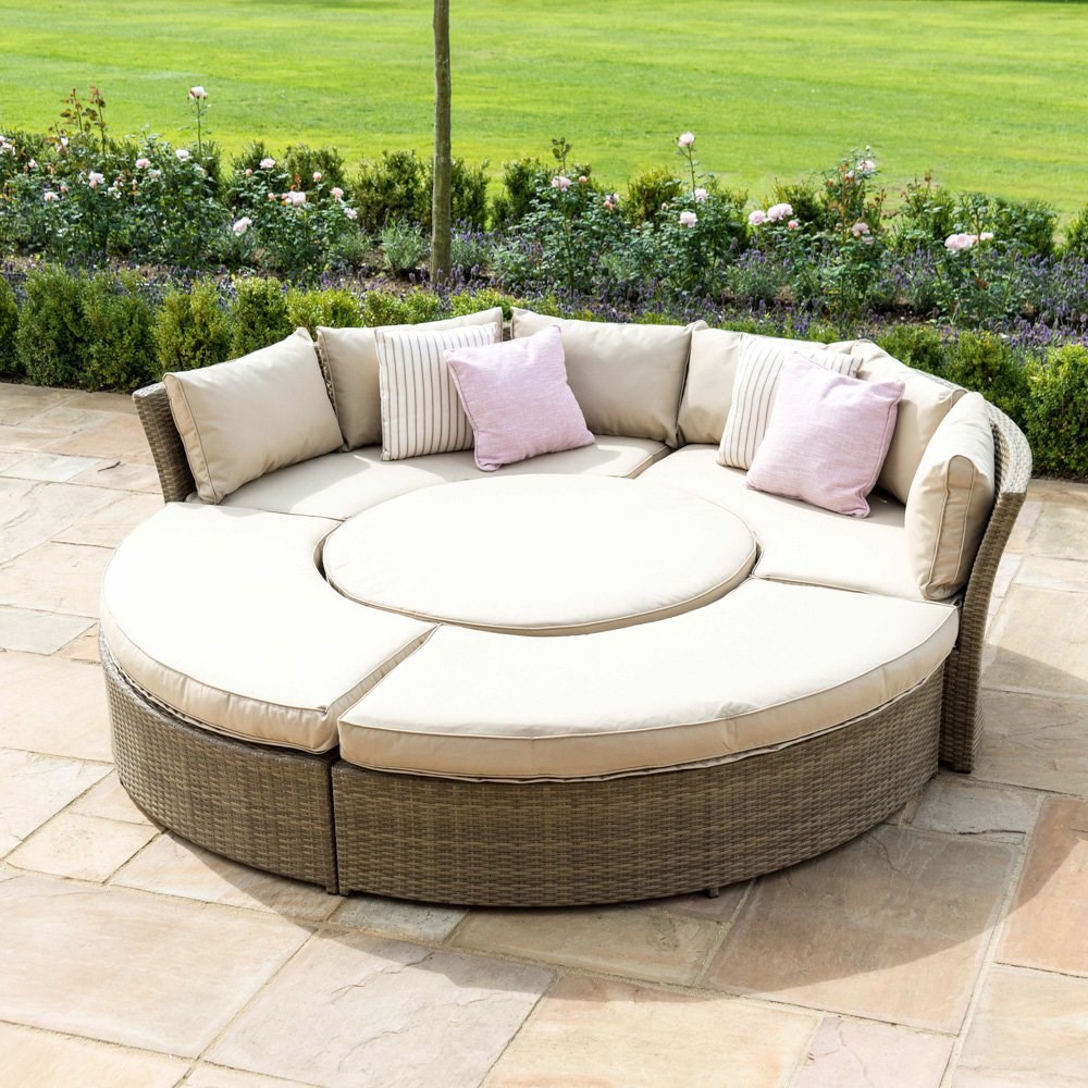 Tuscanylifestyle Garden Sofa And Benches Suite With Glass Top Table Natural