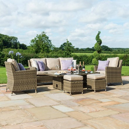 Wchester Garden Sofa Dg Set With Ice Bucket And Risg Table Natural