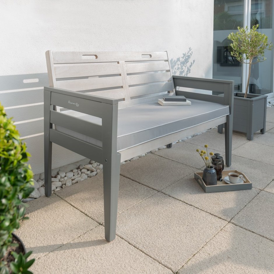 Norfolk Leisure Florenity Grigio Two Seat Bench Set In Greywash Grey
