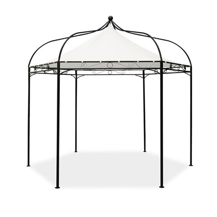 Harlington Deluxe Steel Frame Gazebo With Roof Canopy In Ivory (180Gsm)