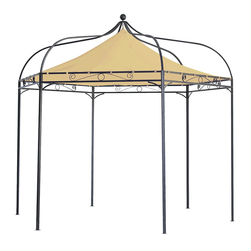 Harlington Deluxe Steel Frame Gazebo With Roof Canopy In Ivory