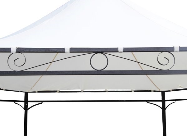 Harlington Deluxe Steel Frame Gazebo With Roof Canopy In Ivory
