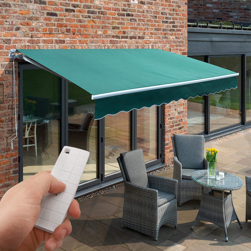 Budget Wireless Electric Awning | Plain Green