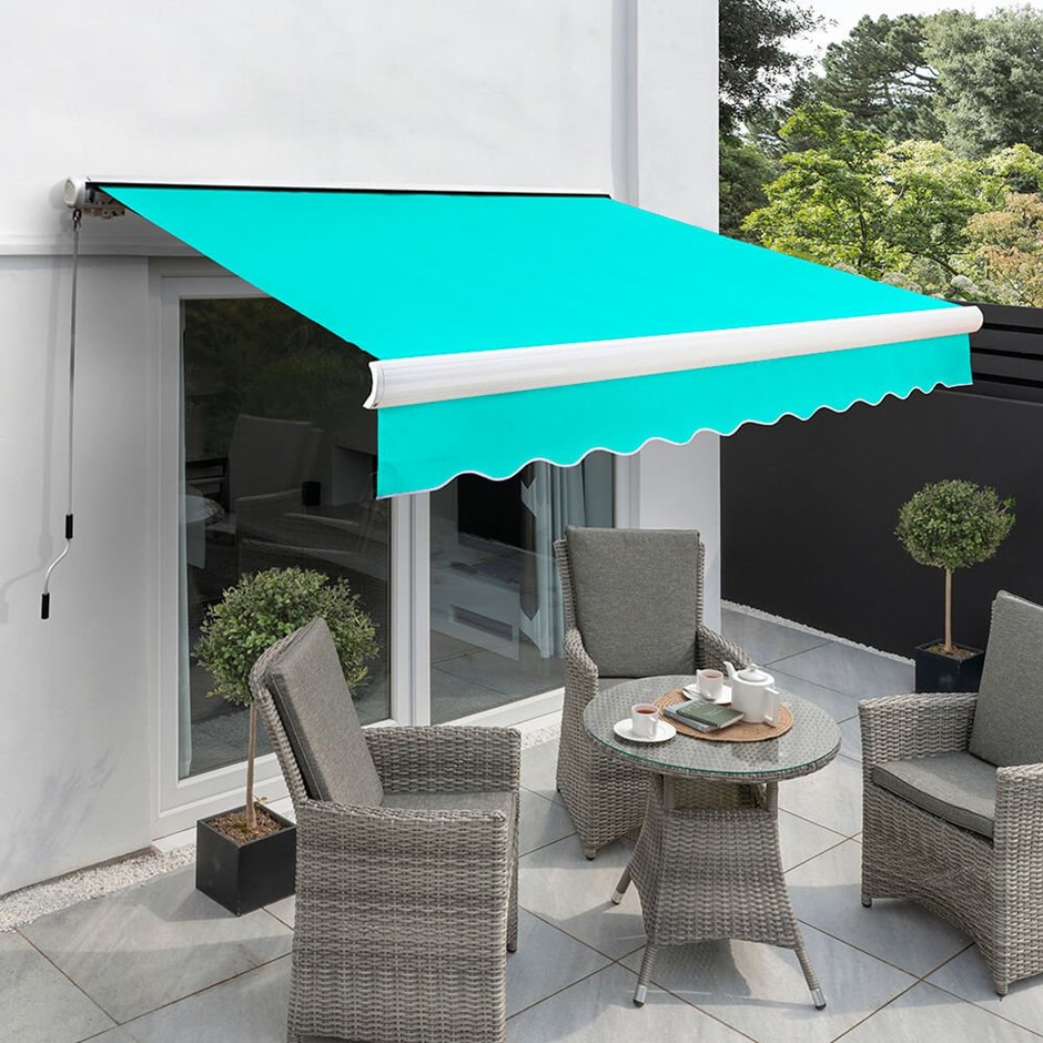 Full Cassette Electric Awning | Turquoise
