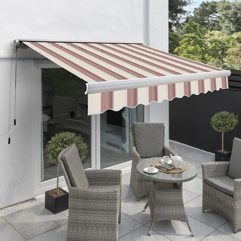 Full Cassette Electric Awning | Yellow Stripe