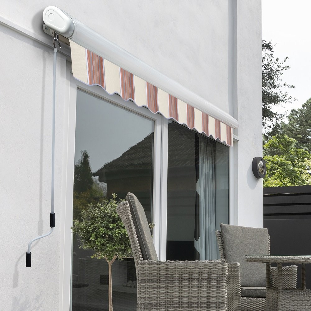 Full Cassette Electric Awning | Yellow Stripe