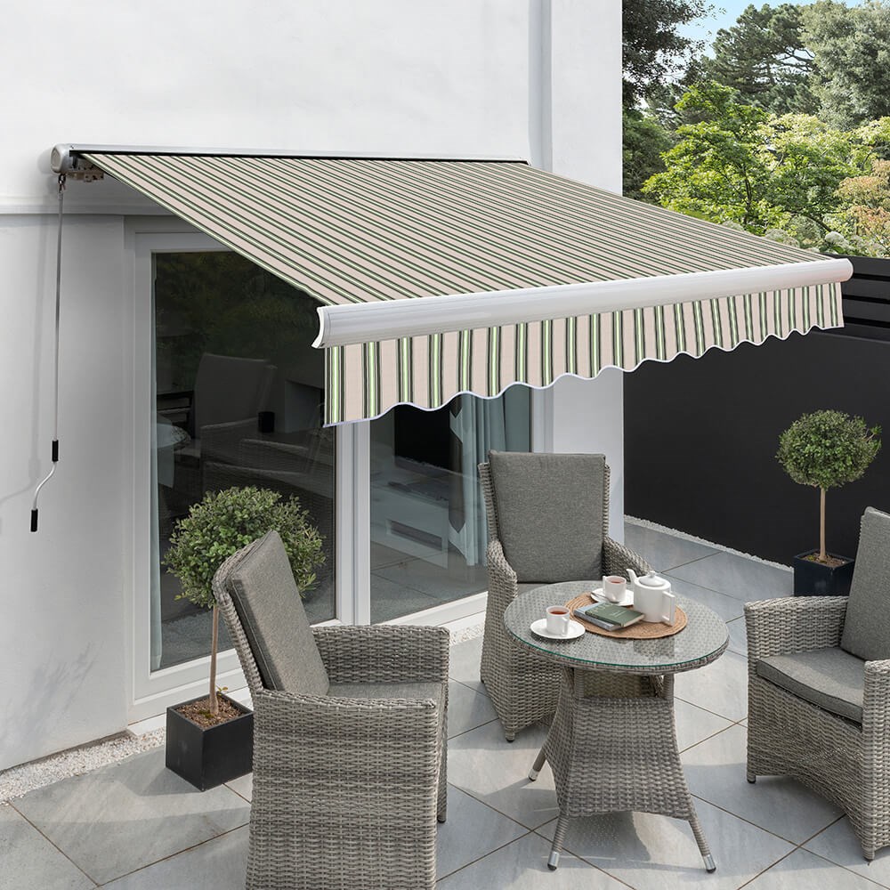 Full Cassette Manual Awning | Multi-Stripe