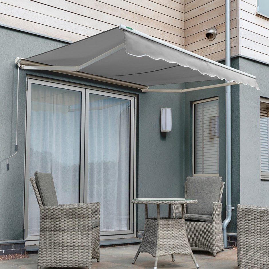 Half Cassette Electric Awning | Silver