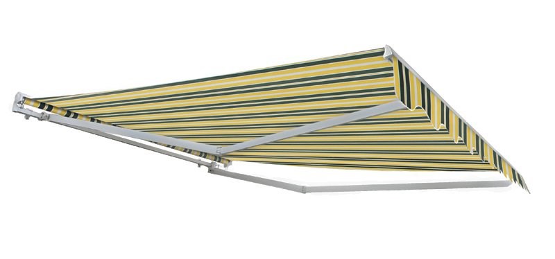 Half Cassette Electric XL Projection Awning (Charcoal Cassette) | Yellow & Grey