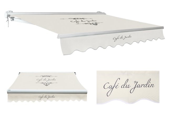 Half Cassette Manual Awning | Cafe Du Jardin Ivory