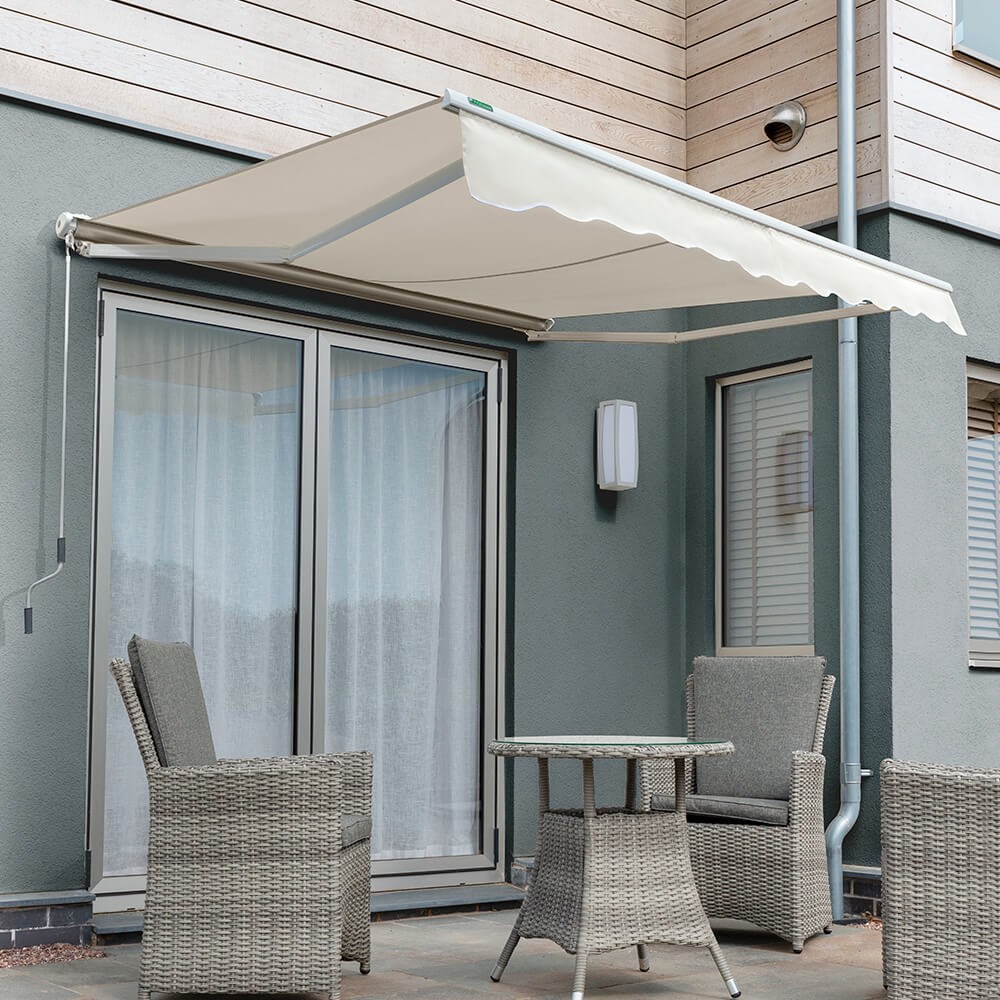 Half Cassette Manual Awning | Ivory