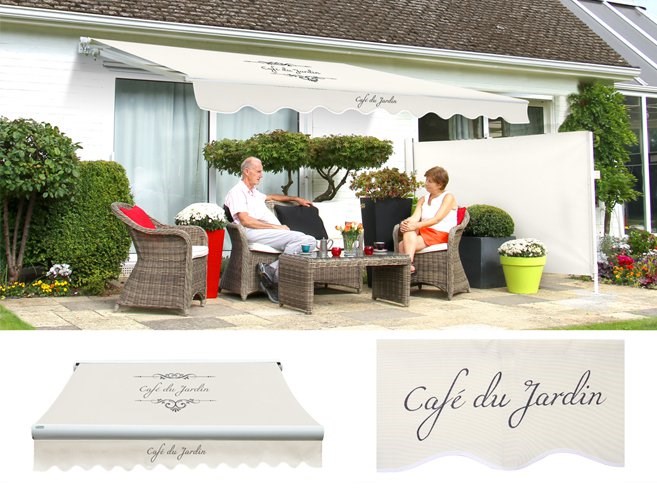 Standard Manual Awning | Cafe Du Jardin Ivory