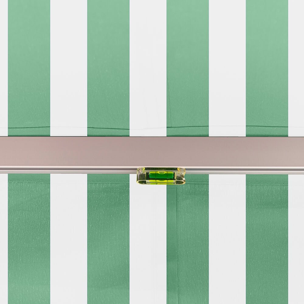 Standard Manual Awning | Green & White Stripe