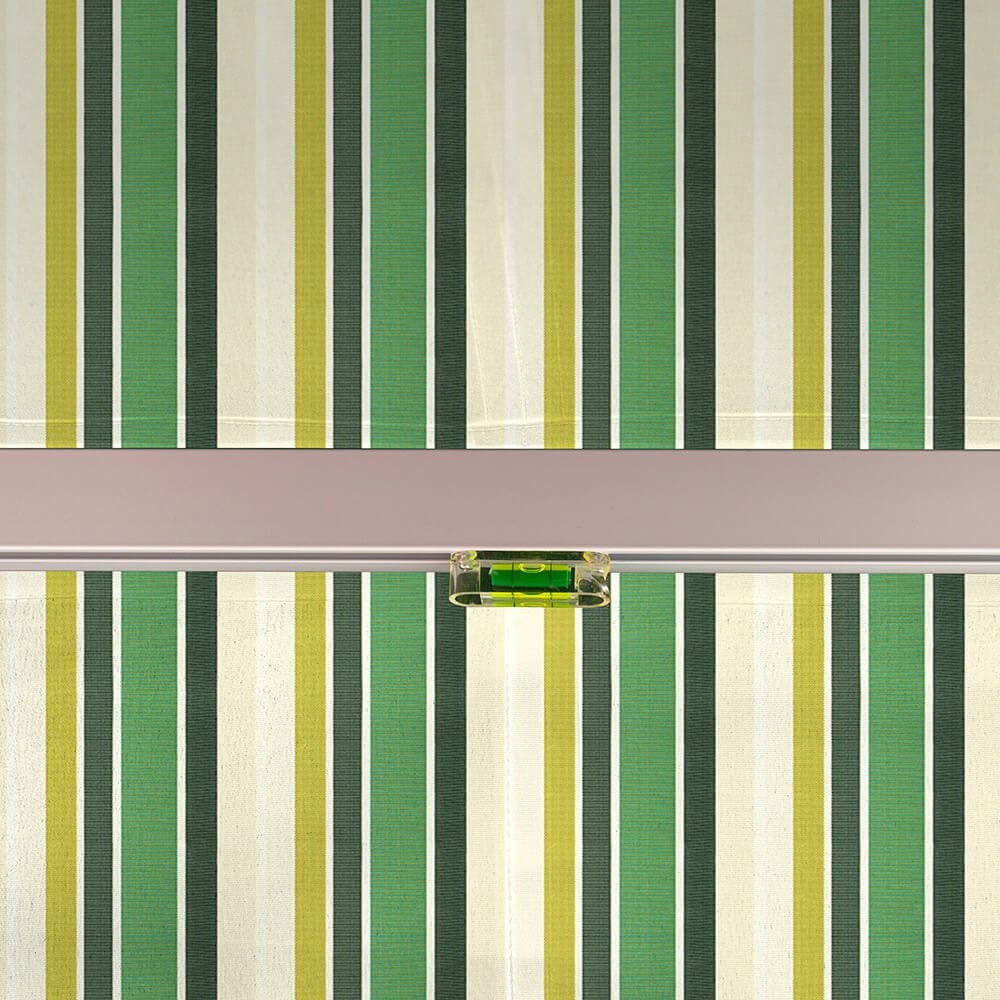 Standard Manual Awning | Green Stripe