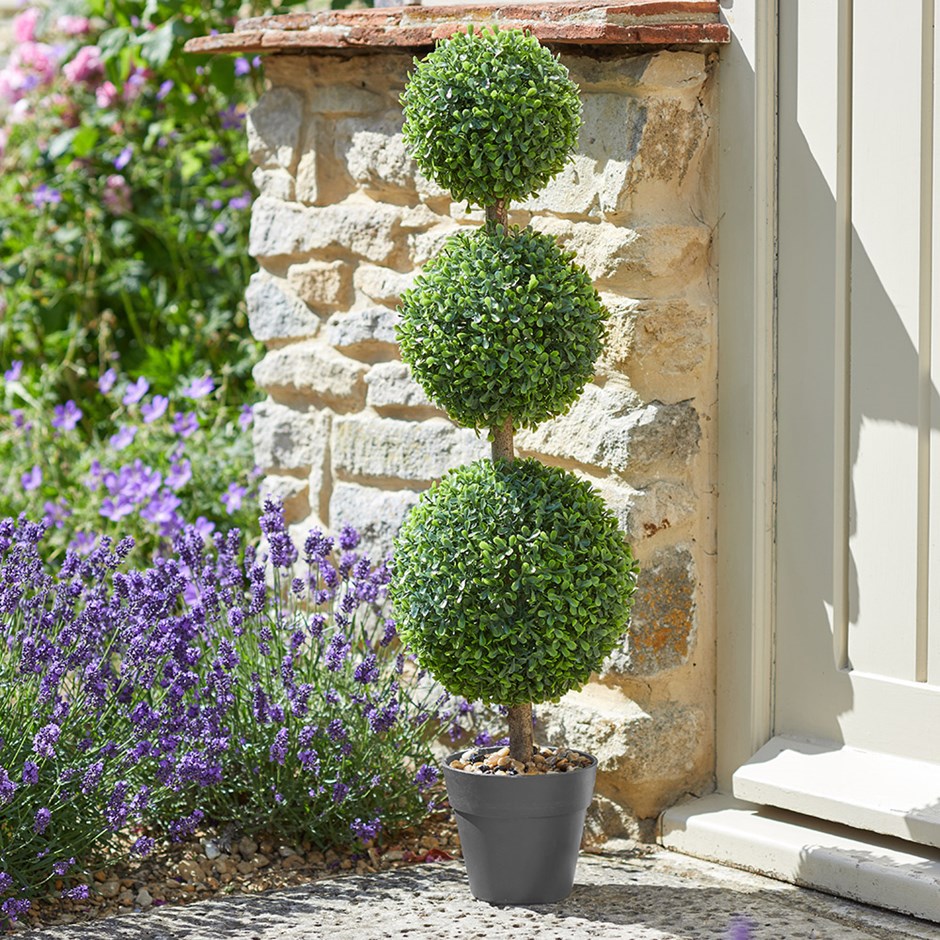 Artificial Trio Ball Topiary Tree 80cm