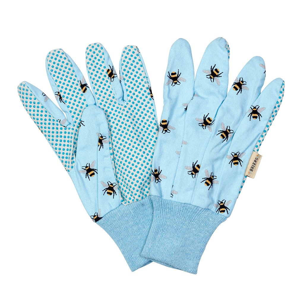 Gardening Gloves - Bees Cotton Grips M8 Triple Pack by Smart Garden
