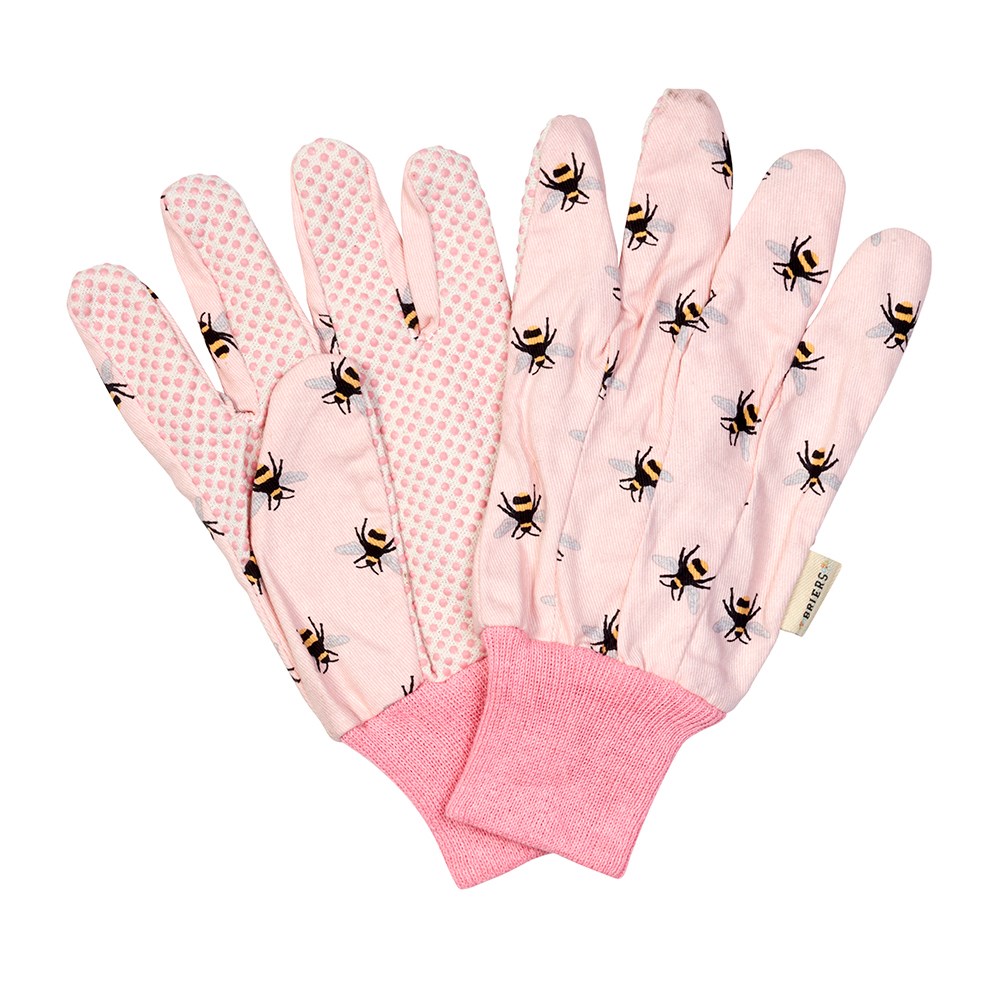 Gardening Gloves - Bees Cotton Grips M8 Triple Pack by Smart Garden
