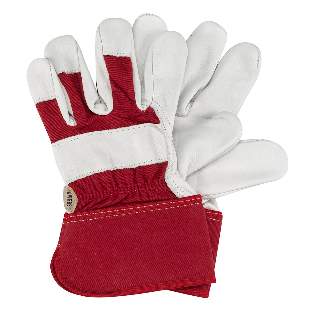 Briers Premium Riggers Multipurpose Gloves | Leather | Small | Red 
