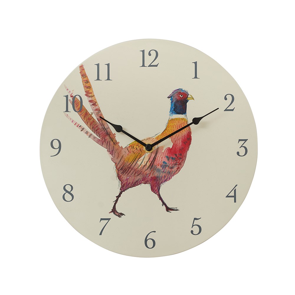 12in Pheasant Wall Clock by Smart Garden