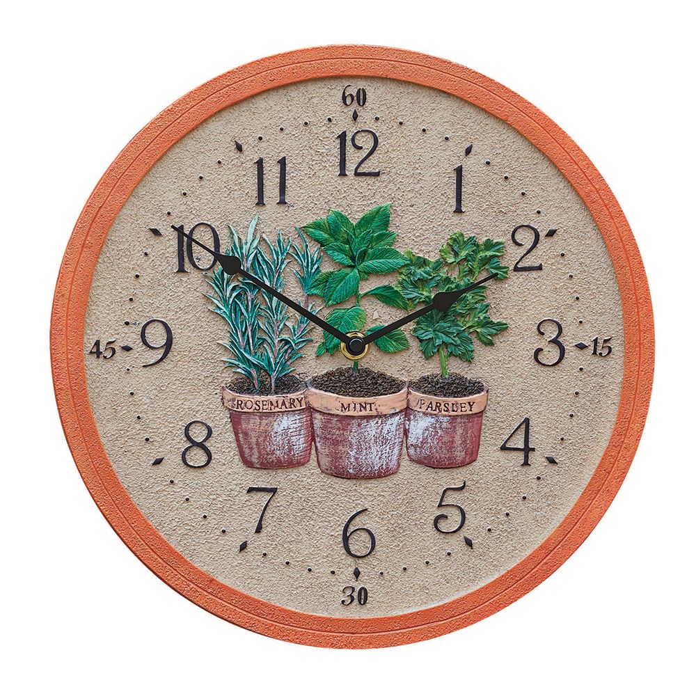 12in Herbs Wall Clock by Smart Garden