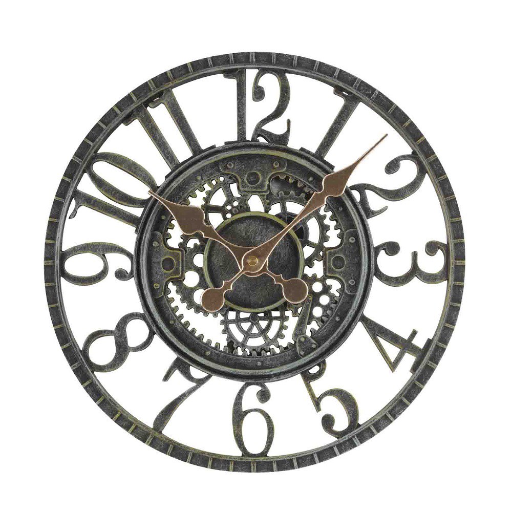 12in Newby Mechanical Wall Clock - Verdigris by Smart Garden