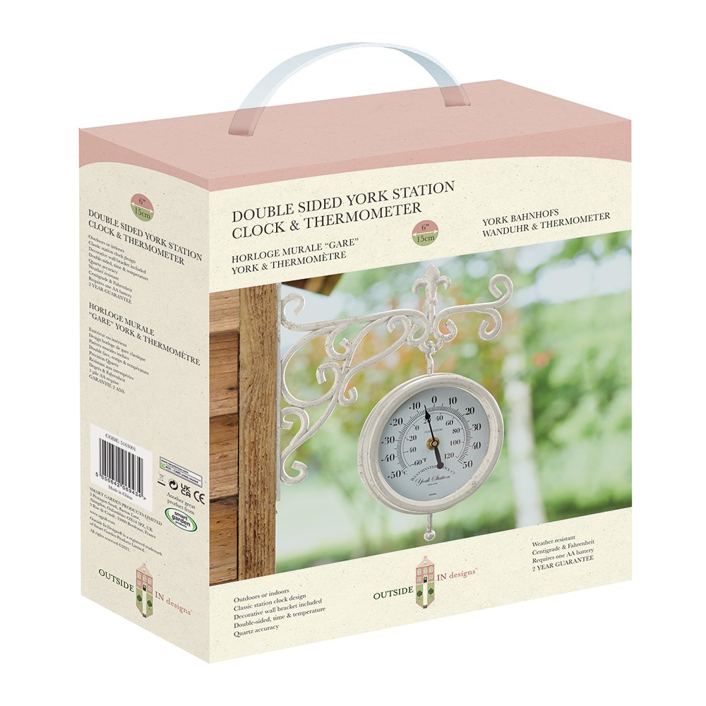 York Station Wall Clock & Thermometer
