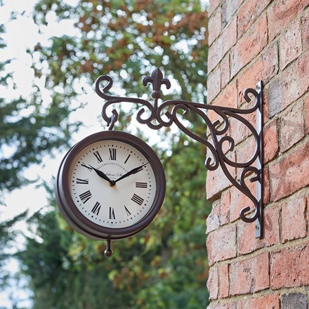 8in Marylebone Station Wall Clock & Thermometer by Smart Garden
