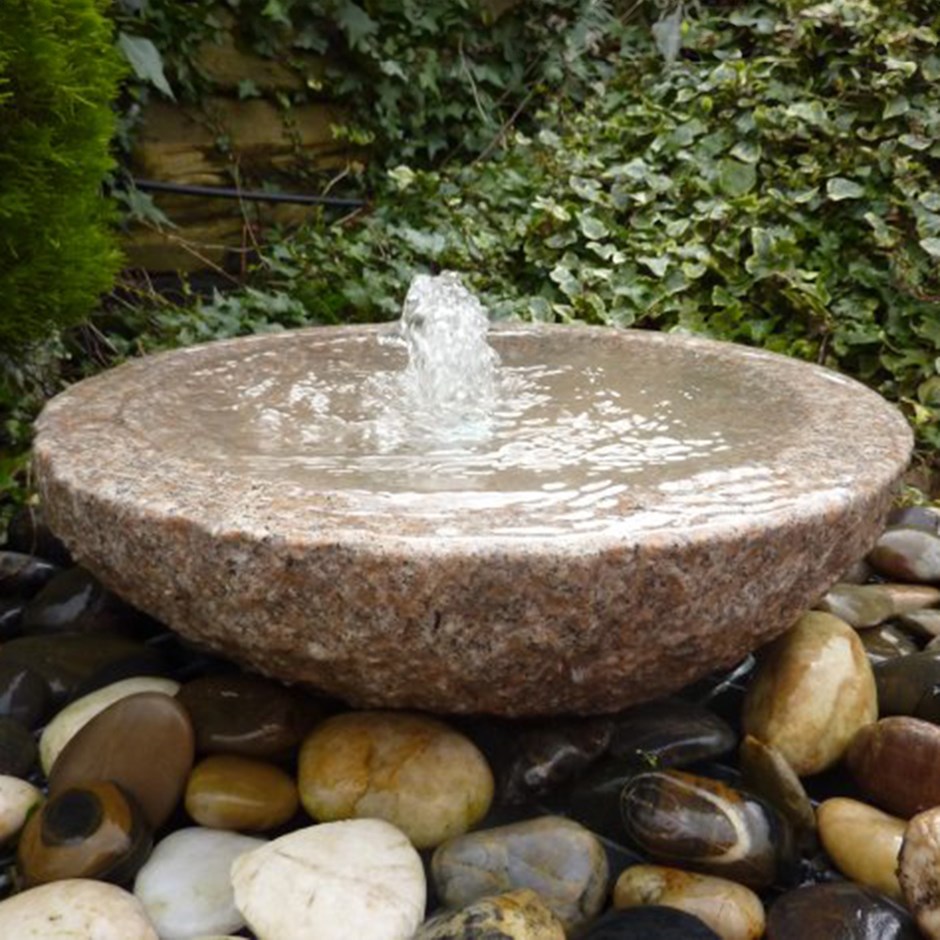 H15cm Pinky Granite Babbling Bowl Water Feature