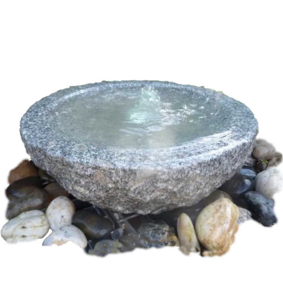 H12cm Grey Granite Babbling Bowl Water Feature