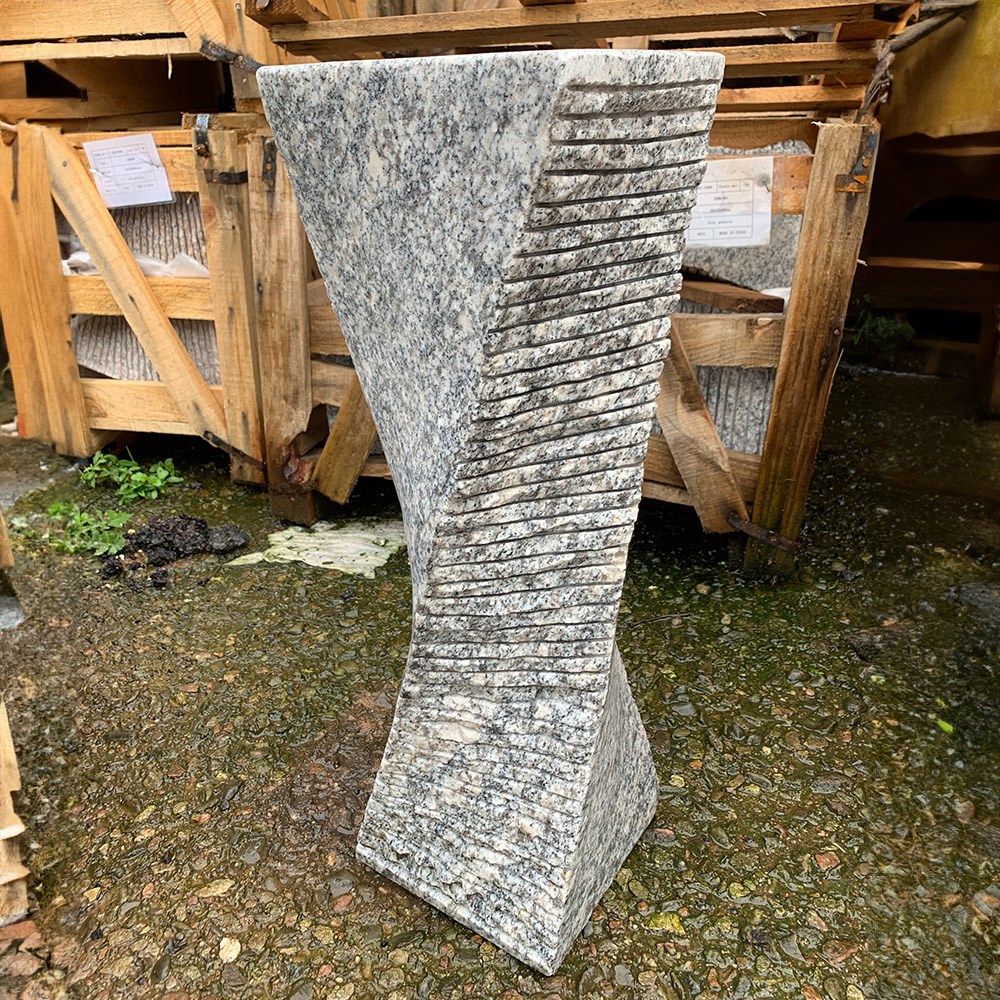 H60cm Grey Granite Drilled Twist Water Feature